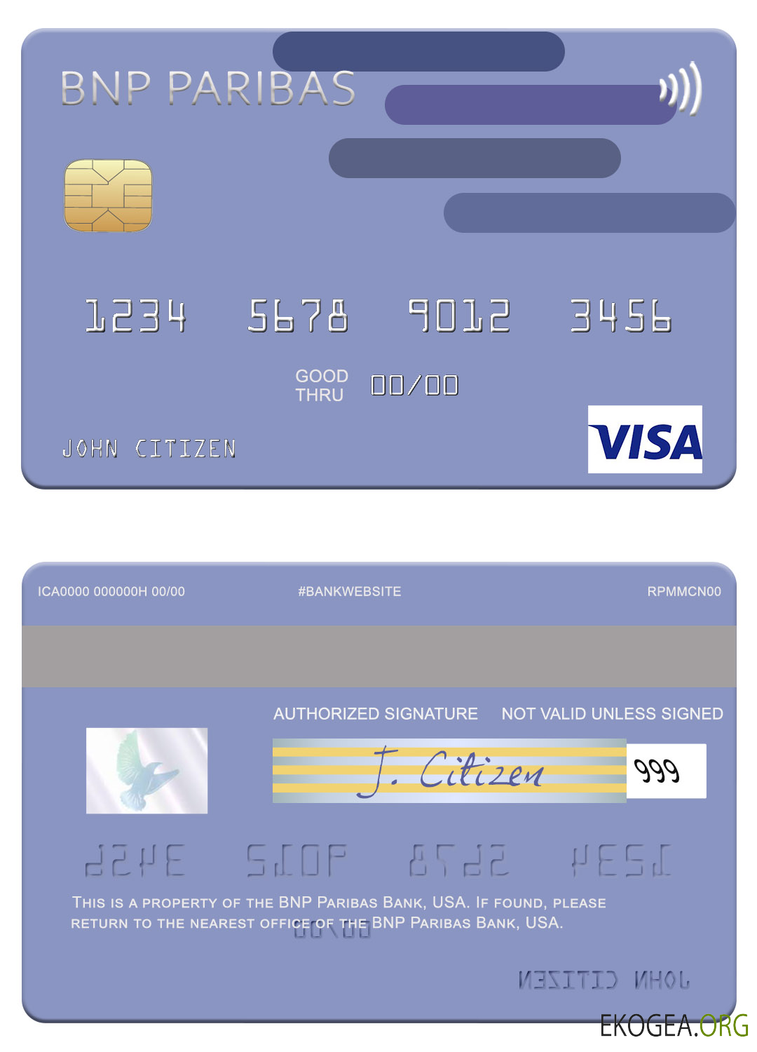 Carte visa USA BNP Paribas Banque
